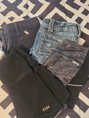 PINK Victoria's Secret Black Jeggings with Subtle Logo